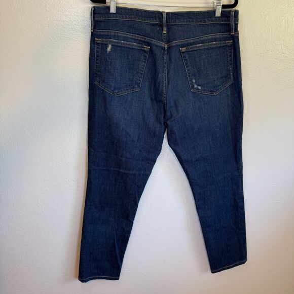 FRAME L'Homme Skinny Medium Wash Cotton Distressed Denim Jeans Size 34 - Picture 7 of 12
